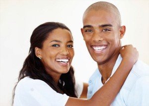 Couples smile's show the effectiveness of a professional teeth home whitening kit